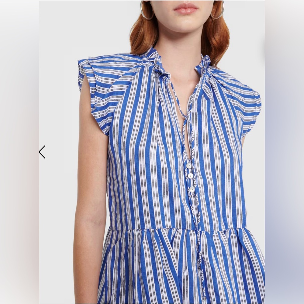 Veronica Beard Blue and White Striped Mini Dress - Picture 3 of 6